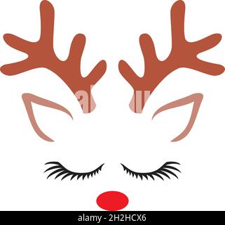 Niedliche Rentier Vektor (Weihnachtsdesign) Vektor-Illustration Stock Vektor