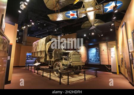 Ein Fracht-, Transport-LKW der WWI-Ära. Im National Museum of the Marine Corps Heritage Center in Virginia. Stockfoto