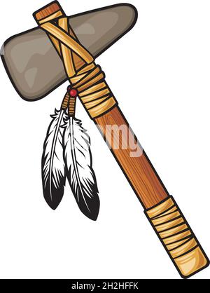 Native American Tomahawk Vektor Illustration Stock Vektor