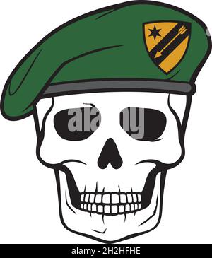 Schädel mit Baskenmütze Vektorgrafik Stock Vektor