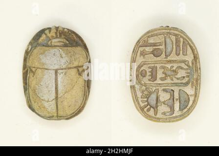 Scarab: Menkheperura (Thutmose IV), Ägypten, Neues Königreich, Dynastie 18, Herrschaft von Thutmose IV (ca. 1400-1390 v. Chr.). Stockfoto