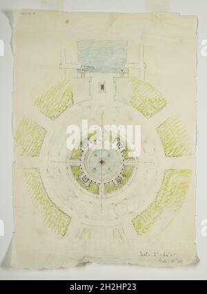 Potomac Round Point, Washington D.C., Circular Pool Plan Sketch, 1909. Stockfoto