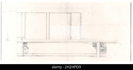 Pullman Car Interior Elevation Sketch, c. 1892/94. Stockfoto