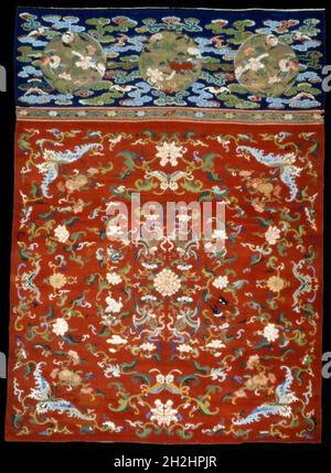 Panel (Möbelstoff), China, Ming-Dynastie (1368-1644)/ Qing-Dynastie (1644-1911), 1600/50. Stockfoto