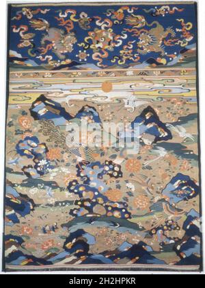 Panel (Möbelstoff), China, späte Ming-Dynastie (1368-1644)/Qing-Dynastie (1644-1911), 1650/1700. Stockfoto