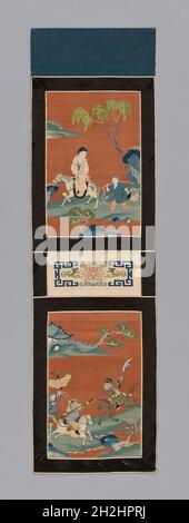 Panel (für einen Bildschirm), China, Qing-Dynastie (1644-1911), 1875/1900. Stockfoto