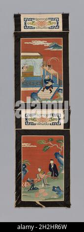 Panel (für einen Bildschirm), China, Qing-Dynastie (1644-1911), 1875/1900. Stockfoto