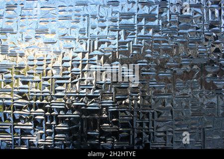 Nahaufnahme der deckenden Glasscheibe Stockfoto