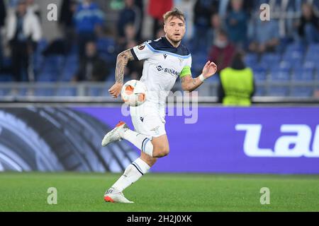 Rom, Italien. Oktober 2021. Ciro unbeweglich der SS Lazio während des UEFA Europa League Group E-Spiels zwischen Lazio und Olympique de Marseille im Stadio Olimpico, Rom, Italien am 21. Oktober 2021. Kredit: Giuseppe Maffia/Alamy Live Nachrichten Stockfoto