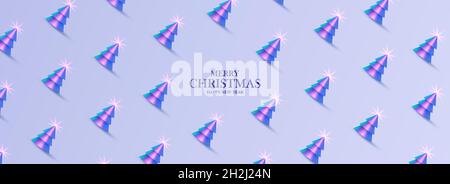 Abstraktes elegantes Banner mit Weihnachtsbäumen und Platz für Text. Frohes neues Jahr. Vektor Stock Vektor