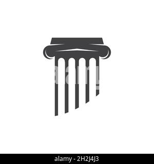 Logo-Design der Säule im Zusammenhang mit Architektur, Gebäude oder Anwaltskanzlei Stockfoto