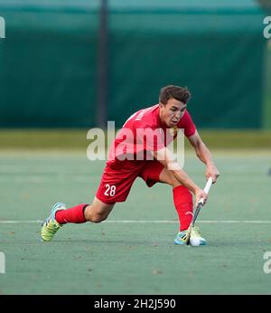 Cardiff, Wales, 21, Oktober 2021, IIfat Zamalutdinov (Russland) im Einsatz, während der FIH WELTMEISTERSCHAFT 2023 - EUROPÄISCHE QUALIFIKATIONSSPIELE, Credit:, Graham Glendinning,/ Alamy Live News Stockfoto