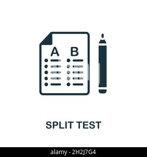 Symbol „Split Test“. Monochromes Schild aus der Graphic Design Kollektion. Creative Split Test Icon Illustration für Webdesign, Infografiken und mehr Stock Vektor