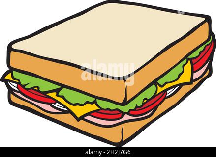 Abbildung des Sandwich-Vektors Stock Vektor