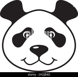 Panda Bär Kopf Vektorgrafik Stock Vektor