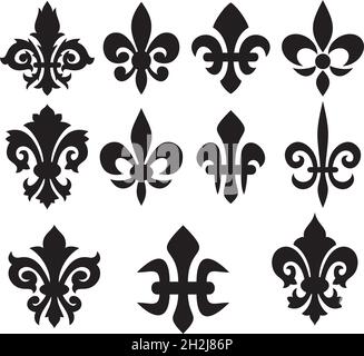 lily Flower Collection - heraldische Symbole Vektor-Illustration Stock Vektor