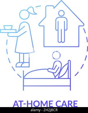 Blaues Gradientenkonzept für die häusliche Pflege Stock Vektor