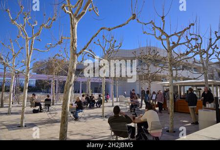 Das fantastische Getty Center in den Bergen von Santa Monica mit Blick auf Los Angeles, Brentwood CA Stockfoto