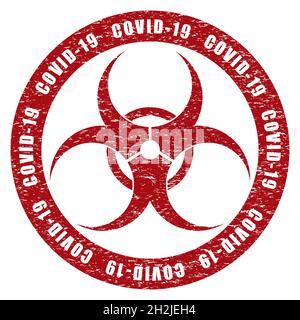 Corona Virus Biohazard rotes Zeichen Stock Vektor