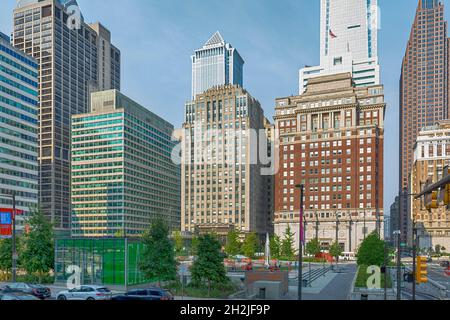 1600 Arch Street, The Phoenix, ist der ehemalige Hauptsitz der Insurance Company of North America. Das Wahrzeichen von Philadelphia ist heute ein Wohngebiet. Stockfoto