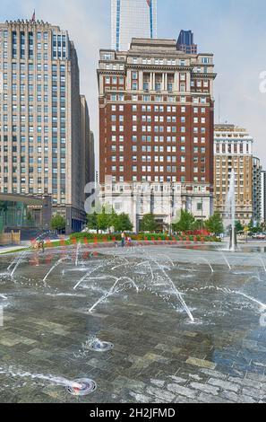 1600 Arch Street, The Phoenix, ist der ehemalige Hauptsitz der Insurance Company of North America. Das Wahrzeichen von Philadelphia ist heute ein Wohngebiet. Stockfoto