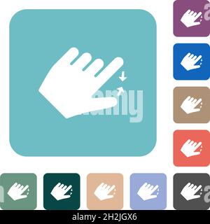 Linkshänder: Weiße flache Symbole auf abgerundeten quadratischen Hintergründen Stock Vektor