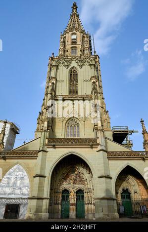 Blick auf den Berner Münster Stockfoto