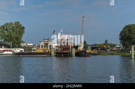 Züblin Spezialtiefbau, Mertensstraße, Havel, Spandau, Berlin, Deutschland Stockfoto