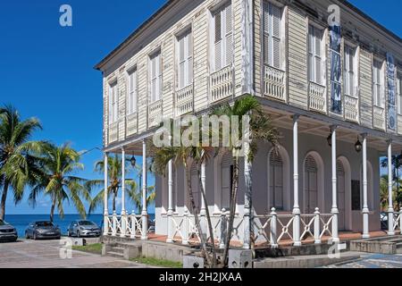 Ehemalige Handelskammer im französischen Kolonialstil in Saint-Pierre, erste permanente französische Kolonie auf der Insel Martinique in der Karibik Stockfoto