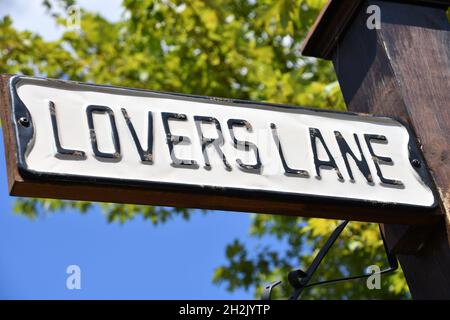 Lovers Lane Street Schild Stockfoto