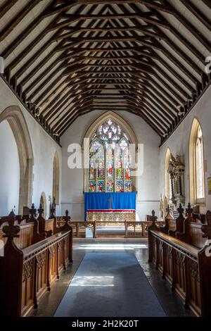 Innenraum der Pfarrkirche St. Edwards, Stow on the Wold Town, Gloucestershire, Cotswolds, England Stockfoto