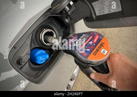 München, Deutschland. Oktober 2021. Benzinpreise auf Rekordniveau. Kredit: dpa/Alamy Live Nachrichten Stockfoto