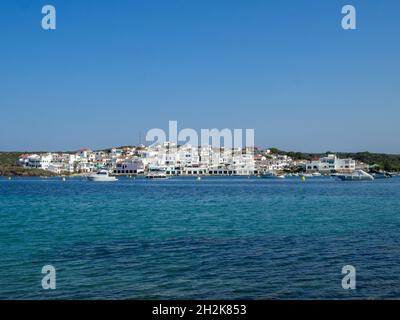 Es Grau von der anderen Seite der Bucht, Menorca Stockfoto