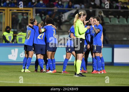 Castel Di Sangro, Italien. 22. Oktober 2021. Im Einsatz während der UEFA-Frauen-WM-Qualifikationsrunde zwischen ITALIEN und KROATIEN am 22. Oktober 2021 im Stadio Teofilo Patini in Castel di Sangro, Italien. Quelle: Live Media Publishing Group/Alamy Live News Stockfoto