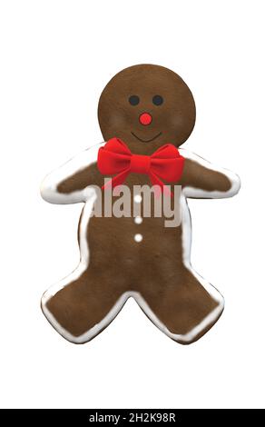 Lebkuchenmann mit Fliege Stock Vektor