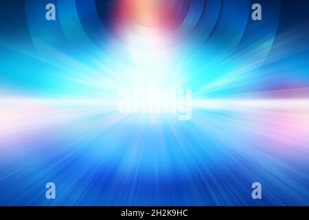 3d-Rendering eines abstrakten Technologiehintergrunds, mehrerer Linien und Kreise Stockfoto