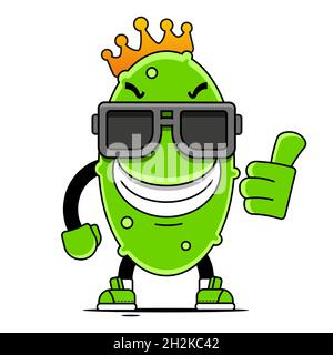 Glücklich smilling süße Gurke. Vektor moderne flache Stil Cartoon Figur Illustration Icon Design.isoliert auf weißem Hintergrund. Stock Vektor