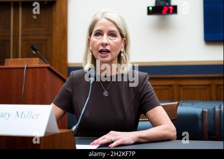 Washington DC, USA. Oktober 2021. Die US-Vertreterin Mary Miller (R-IL) spricht bei einer Anhörung des Justizausschusses des Repräsentantenhauses. Kredit: SOPA Images Limited/Alamy Live Nachrichten Stockfoto