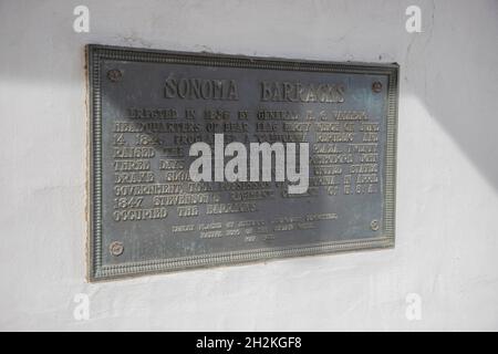 Sonoma ist eine malerische kleine Stadt im Weinland von Sonoma County, Kalifornien. Stockfoto