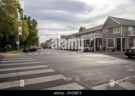 Sonoma ist eine malerische kleine Stadt im Weinland von Sonoma County, Kalifornien. Stockfoto