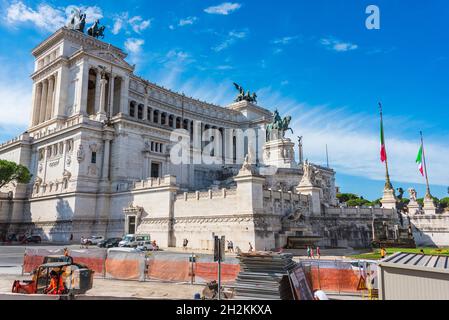 Rom, Italien - November 04 2018: Baustelle und Bauarbeiten vor dem Altar des Vaterlandes, Piazza Venezia, dem Denkmal für Vittorio Stockfoto