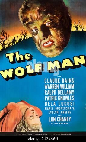 DER WOLF MAN 1941 Universal Picturs Film mit Lon Chaney Jnr und Evelyn Ankers Stockfoto