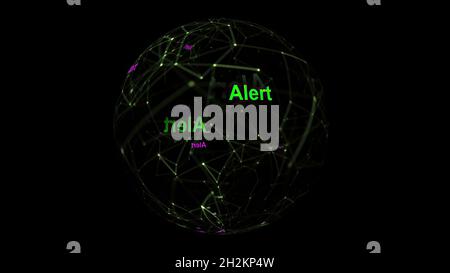 Warnkonzept für rotierende Kugel Stockfoto