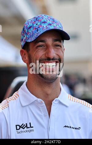 Austin, USA . Oktober 2021. Daniel Ricciardo (AUS) McLaren. Großer Preis der Vereinigten Staaten, Freitag, 22. Oktober 2021. Circuit of the Americas, Austin, Texas, USA. Quelle: James Moy/Alamy Live News Stockfoto