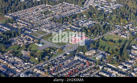 Wohnhäuser in Mission City. Östlich von Greater Vancouver gelegen Stockfoto