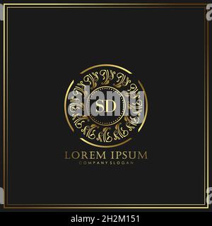 SD Initial Letter Luxury Logo Vorlage in Vektor für Restaurant, Royalty, Boutique, Café, Hotel, heraldic, Schmuck, Mode und andere Vektor illustrat Stock Vektor