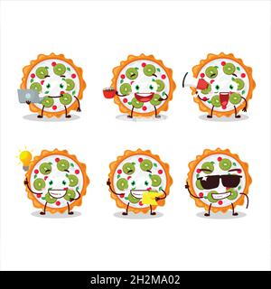 Frucht herb Cartoon-Figur mit verschiedenen Arten von Business-Emoticons. Vektorgrafik Stock Vektor