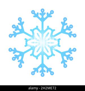 Blaues Schneeflocken-Symbol auf weißem Hintergrund isoliert. Symbol für Winter, Kälte und weihnachten. Wetterbericht. Kühlschrank oder Kühlschrank Piktogramm.Vektor Stock Vektor