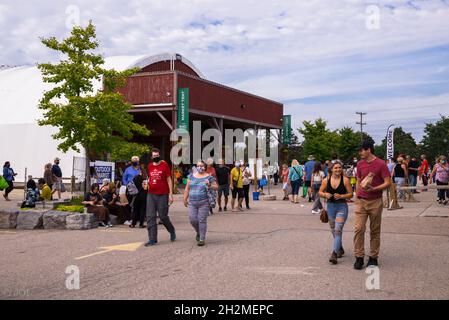 Hauptgebäude in St. Jacobs Bauernmarkt, Jacobs, Ontario, Kanada Stockfoto