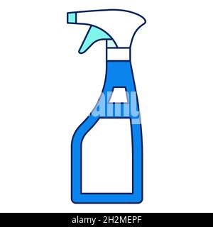 Sprühflasche für Desinfektionsmittel – covid vorbeugender Artikel. COVID-19 und Coronavirus – isoliertes Symbol für flache Vektorkontur Stock Vektor